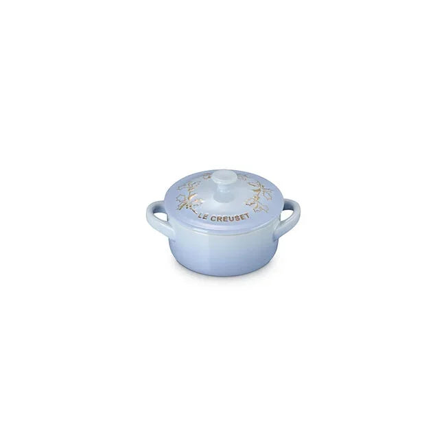 Le Creuset Holly Collection Gold Applique Mini Round Cocotte