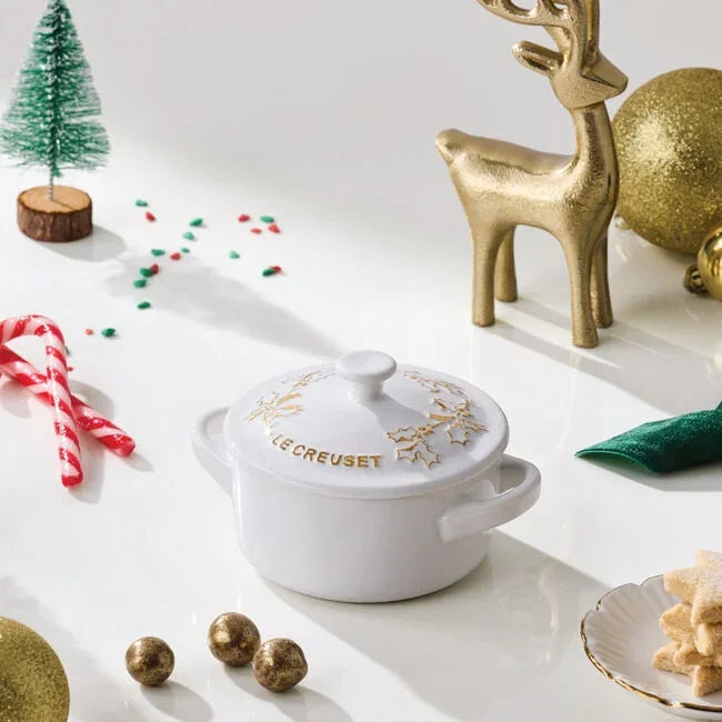 Le Creuset Holly Collection Gold Applique Mini Round Cocotte - Marcel’s Culinary Experience