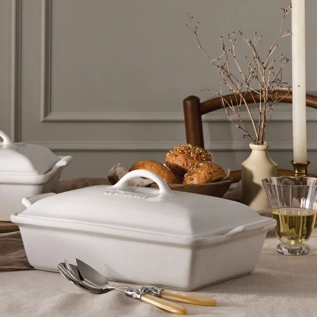 Le Creuset Heritage Rectangular Casserole 4 qt - White