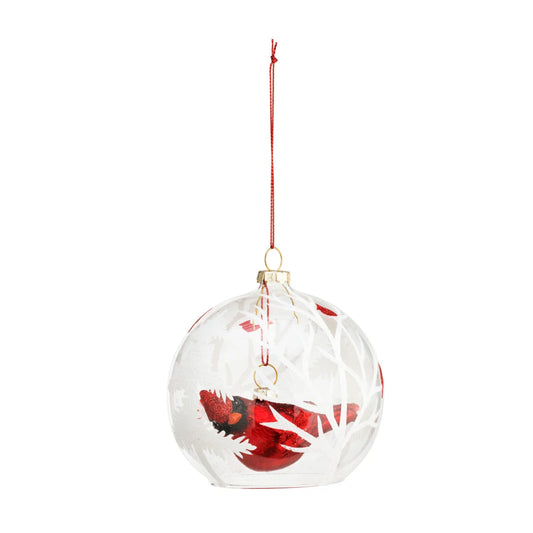 Glass Enclosed Cardinal Ornament - Marcel’s Culinary Experience