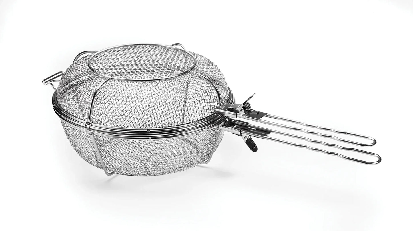 Jumbo Grill Basket with Removable Handles, Stainless Steel - Marcel’s Culinary Experience