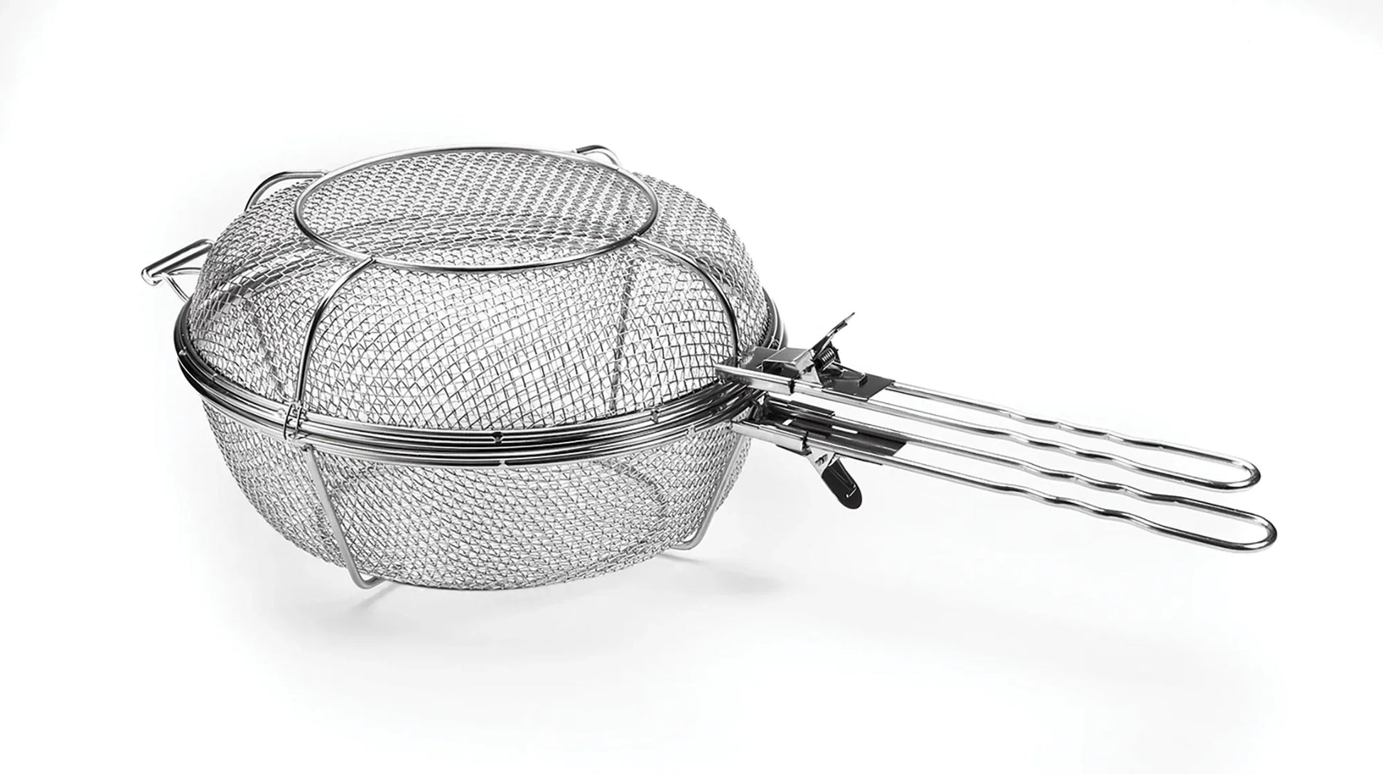 Jumbo Grill Basket with Removable Handles, Stainless Steel - Marcel’s Culinary Experience