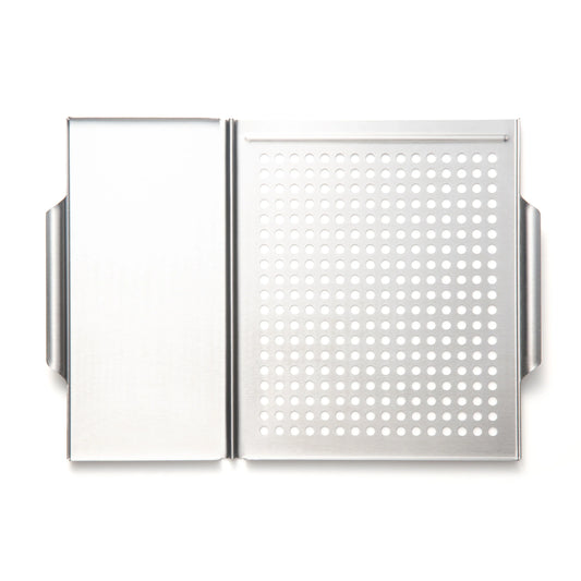 Stainless Steel Grill Grid with Plank Holder, 12.25" x 17.5" x 1" - Marcel’s Culinary Experience