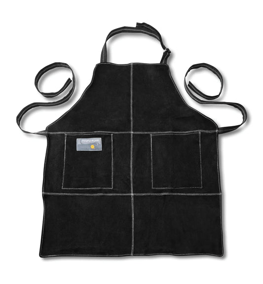 Leather Grill Apron, Black - Marcel’s Culinary Experience