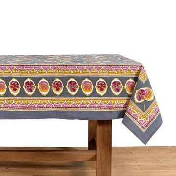 Couleur Nature French Tablecloth Pansy Red & Grey 59"x86" - Marcel’s Culinary Experience