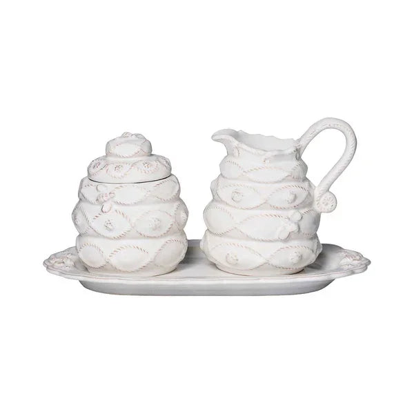Juliska Jardins du Monde Creamer & Sugar Set 3pc - Whitewash - Marcel’s Culinary Experience