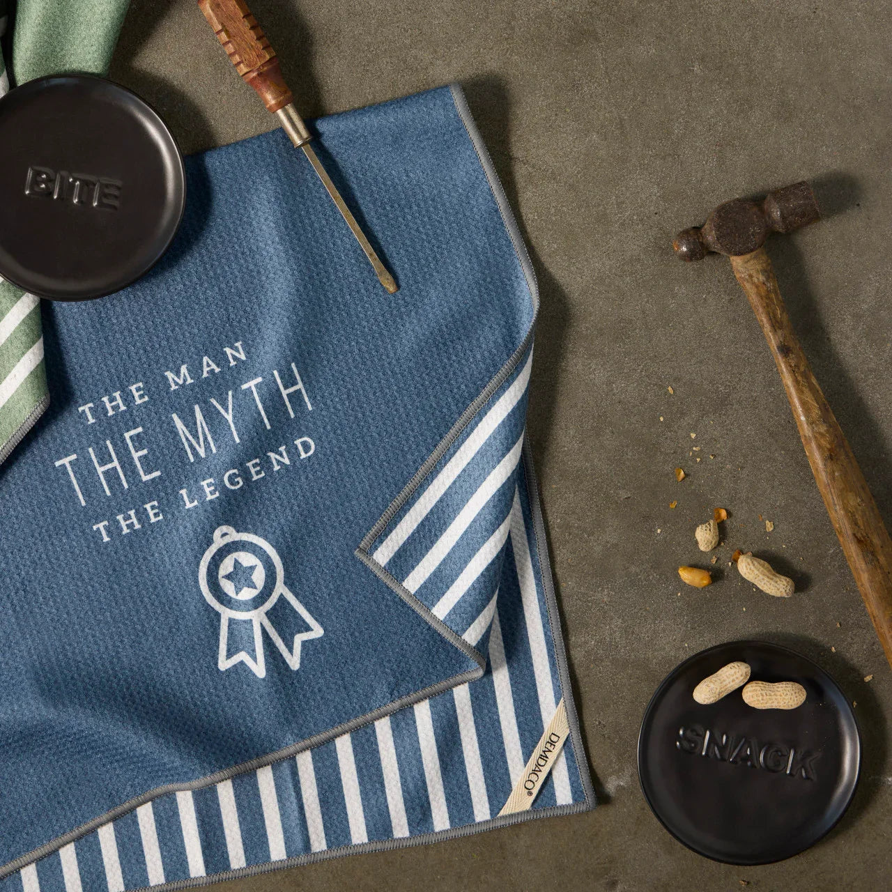 Men's Blue Absorbent Double Sided Towel Man Myth Legend - Marcel’s Culinary Experience