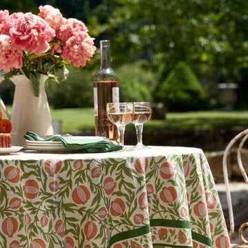 Couleur Nature Grenadine Orange & Green Tablecloth 59"x59" - Marcel’s Culinary Experience