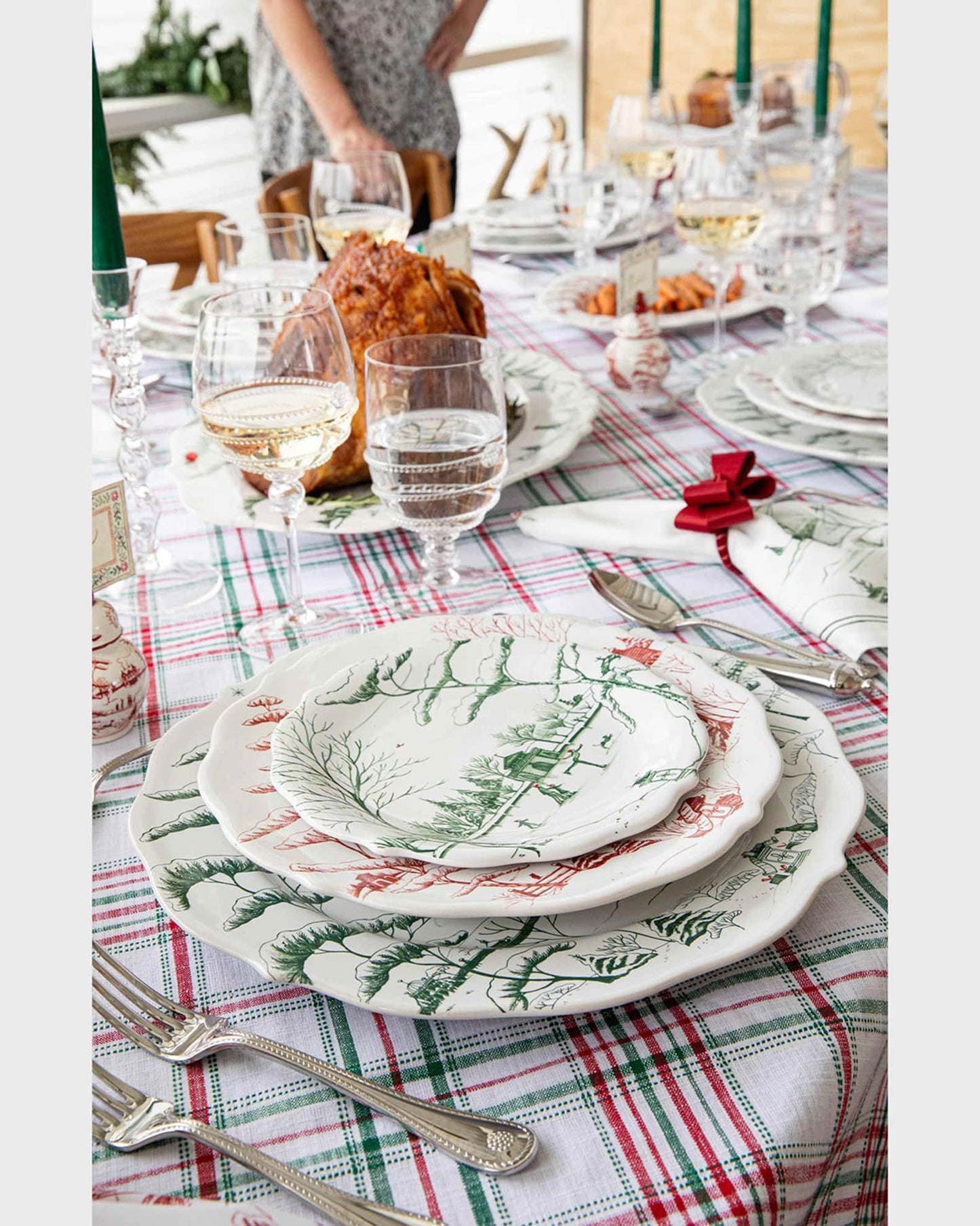Juliska Country Estate Winter Frolic Party Plate Set/4 - Evergreen - Marcel’s Culinary Experience