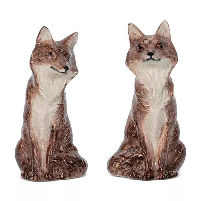 Juliska Clever Creatures Walnut Louis & Marie Fox Salt & Pepper Shakers - Marcel’s Culinary Experience