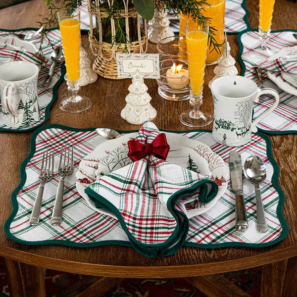 Juliska Merry Tartan Napkin Red/Green - Marcel’s Culinary Experience