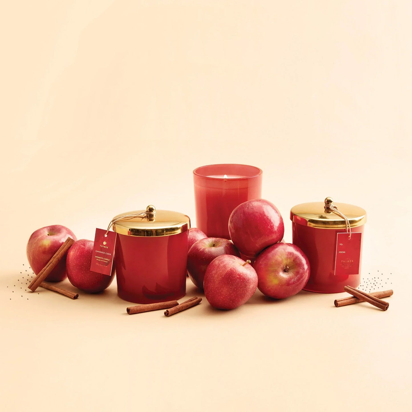 Thymes Simmered Cider Harvest Red Poured Candle 13oz - Marcel’s Culinary Experience