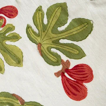 Couleur Nature Fig Red & Green French Tablecloth 71" x 106" - Marcel’s Culinary Experience