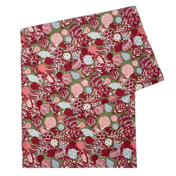Couleur Nature Ornaments Green and Red Table Runner 16"x72" - Marcel’s Culinary Experience