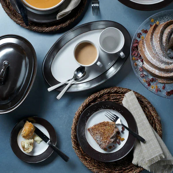 Juliska Emerson Side/Cocktail Plate - White/Pewter - Marcel’s Culinary Experience