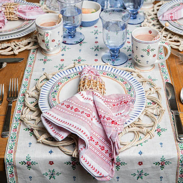 Juliska Villa Stripe Napkin - Ruby - Marcel’s Culinary Experience