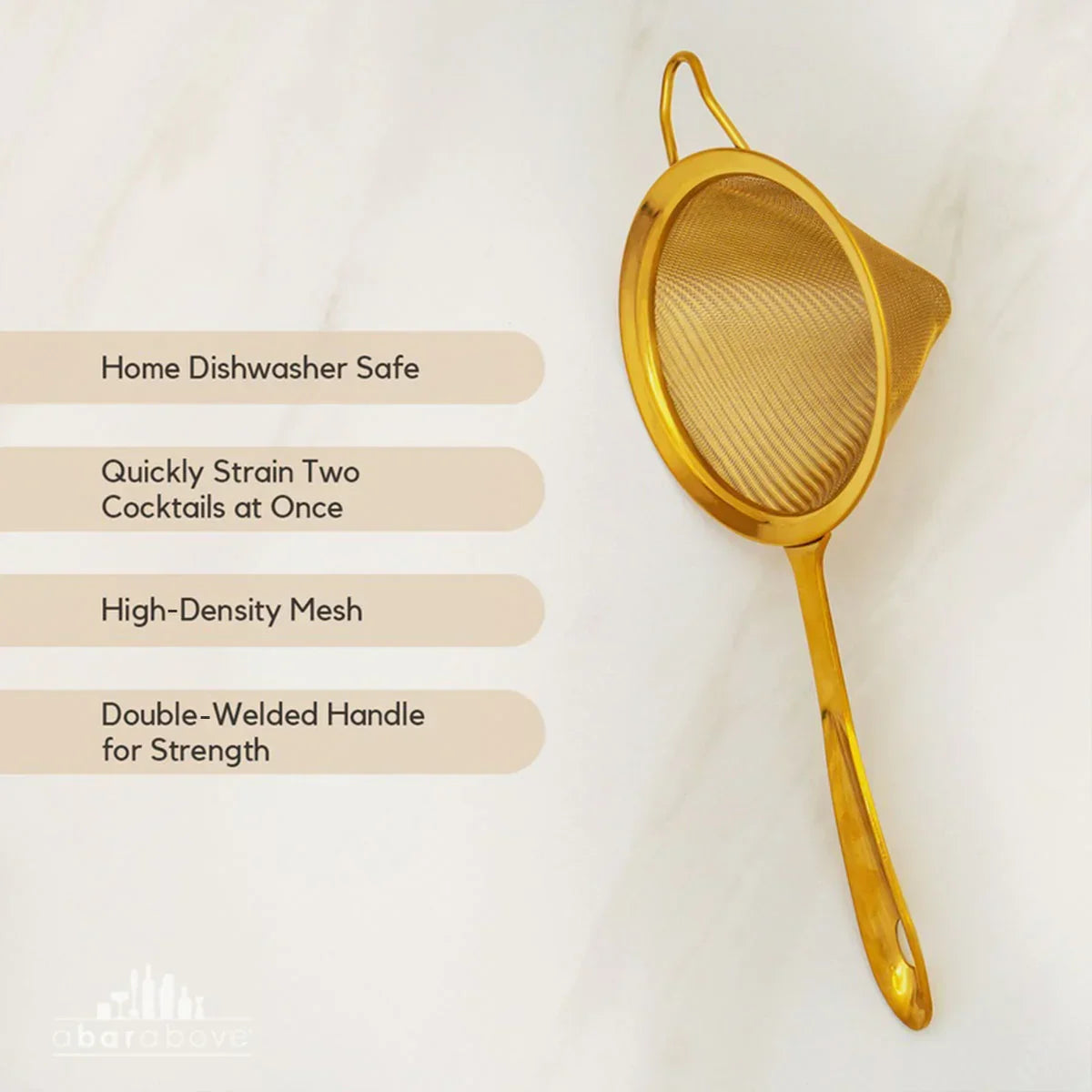 Gold Mesh Cocktail Strainer - Marcel’s Culinary Experience