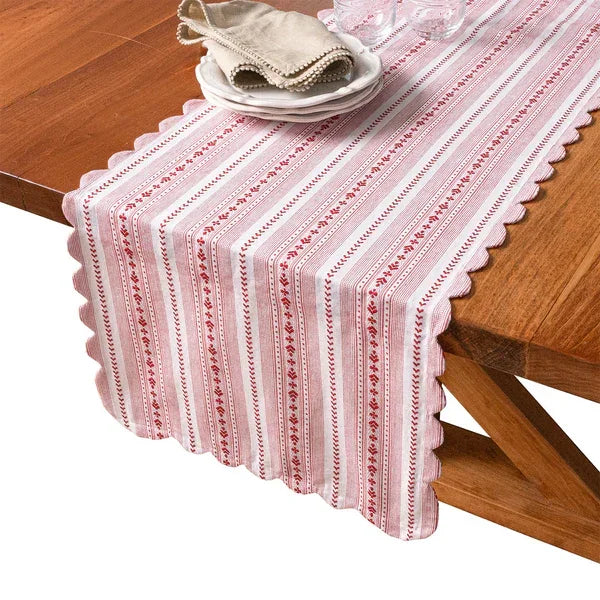 Juliska Villa Stripe 18" x 90" Table Runner - Ruby - Marcel’s Culinary Experience
