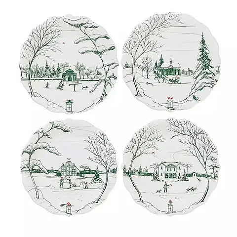 Juliska Country Estate Winter Frolic Party Plate Set/4 - Evergreen - Marcel’s Culinary Experience