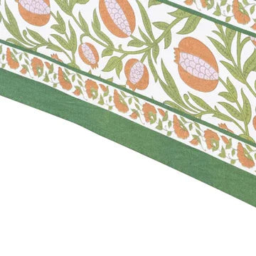 Couleur Nature Grenadine Orange & Green Tablecloth 59"x59" - Marcel’s Culinary Experience