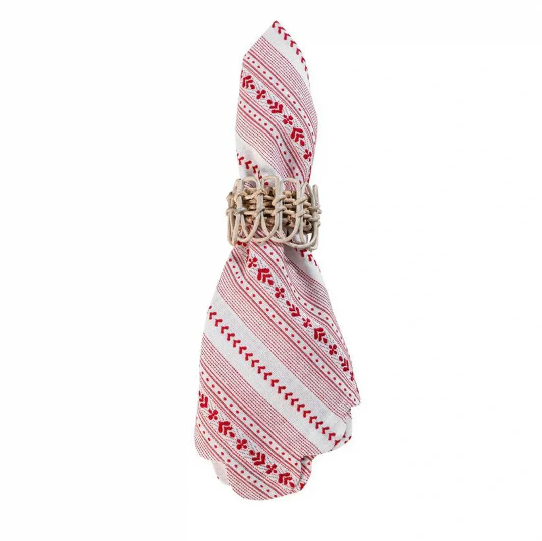Juliska Villa Stripe Napkin - Ruby - Marcel’s Culinary Experience