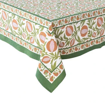 Couleur Nature Grenadine Orange & Green Tablecloth 59"x59" - Marcel’s Culinary Experience