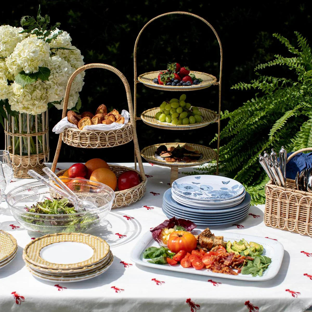 Juliska Provence Rattan Triple Tiered Server - Marcel’s Culinary Experience