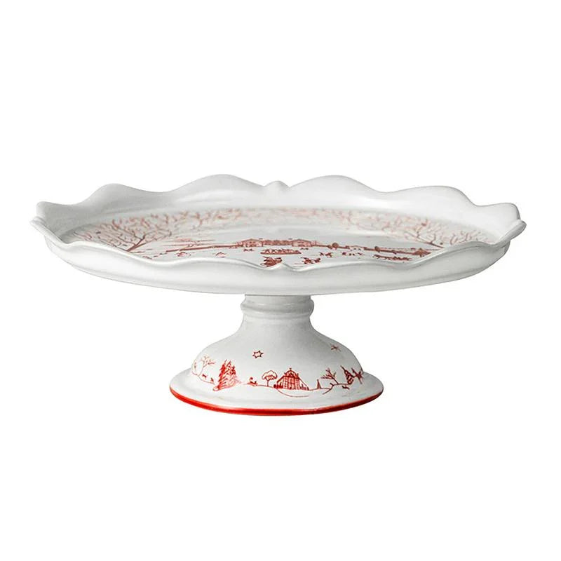 Juliska Country Estate Winter Frolic Cake Stand - Ruby - Marcel’s Culinary Experience