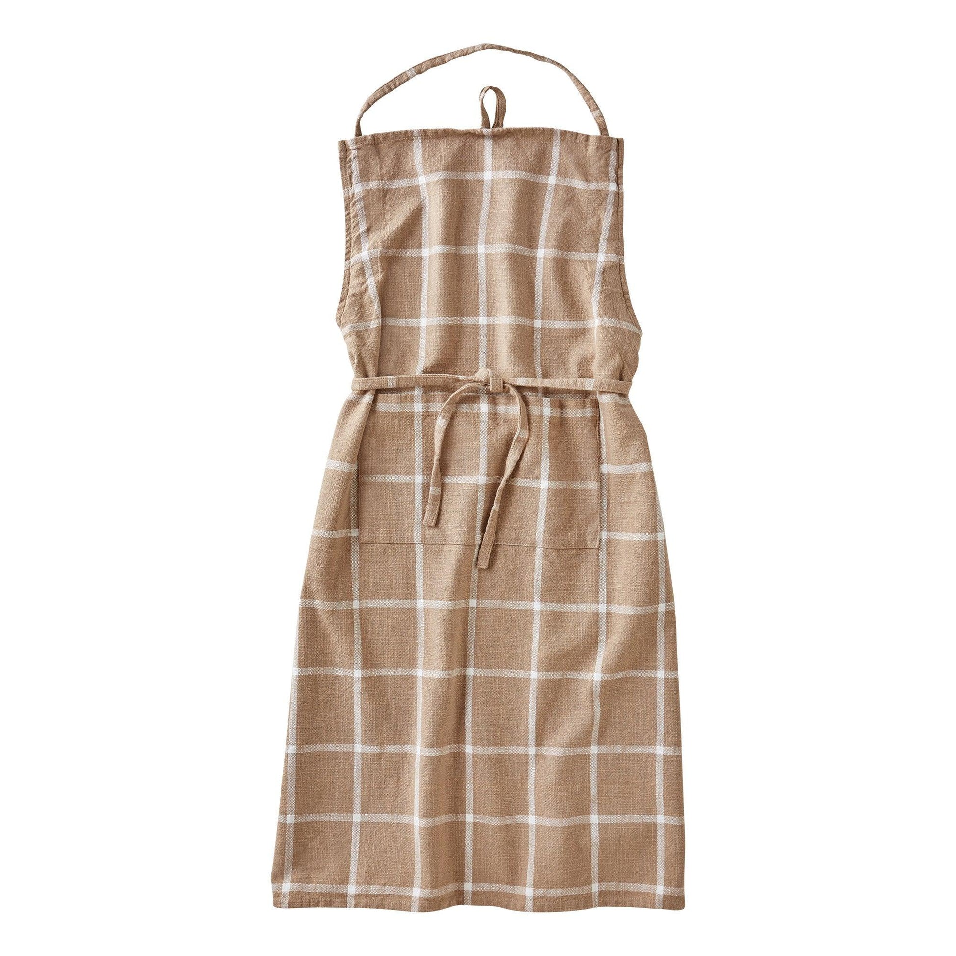 Classic Check Slub Apron Linen - Marcel’s Culinary Experience