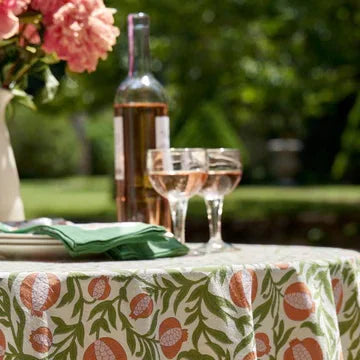 Couleur Nature Grenadine Orange & Green Tablecloth 59"x59" - Marcel’s Culinary Experience