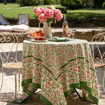 Couleur Nature Grenadine Orange & Green Tablecloth 59"x59" - Marcel’s Culinary Experience