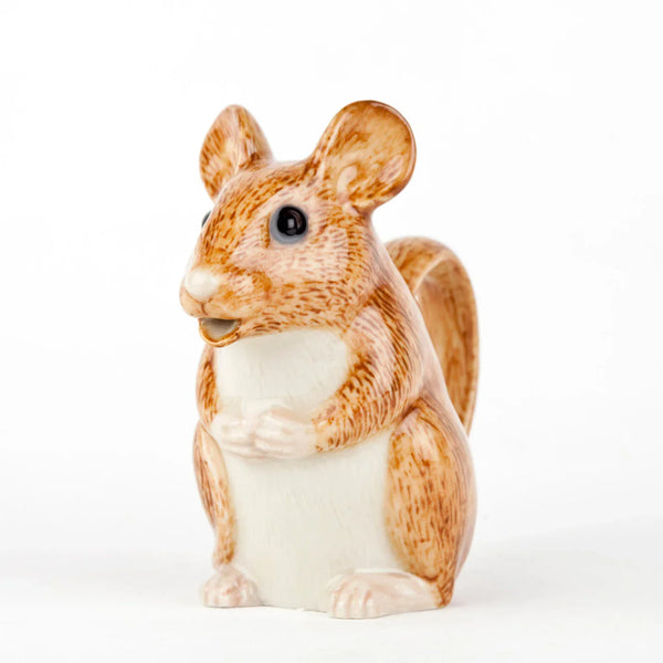 Quail Ceramics Wood Mouse Jug - Handpainted Stoneware Animal