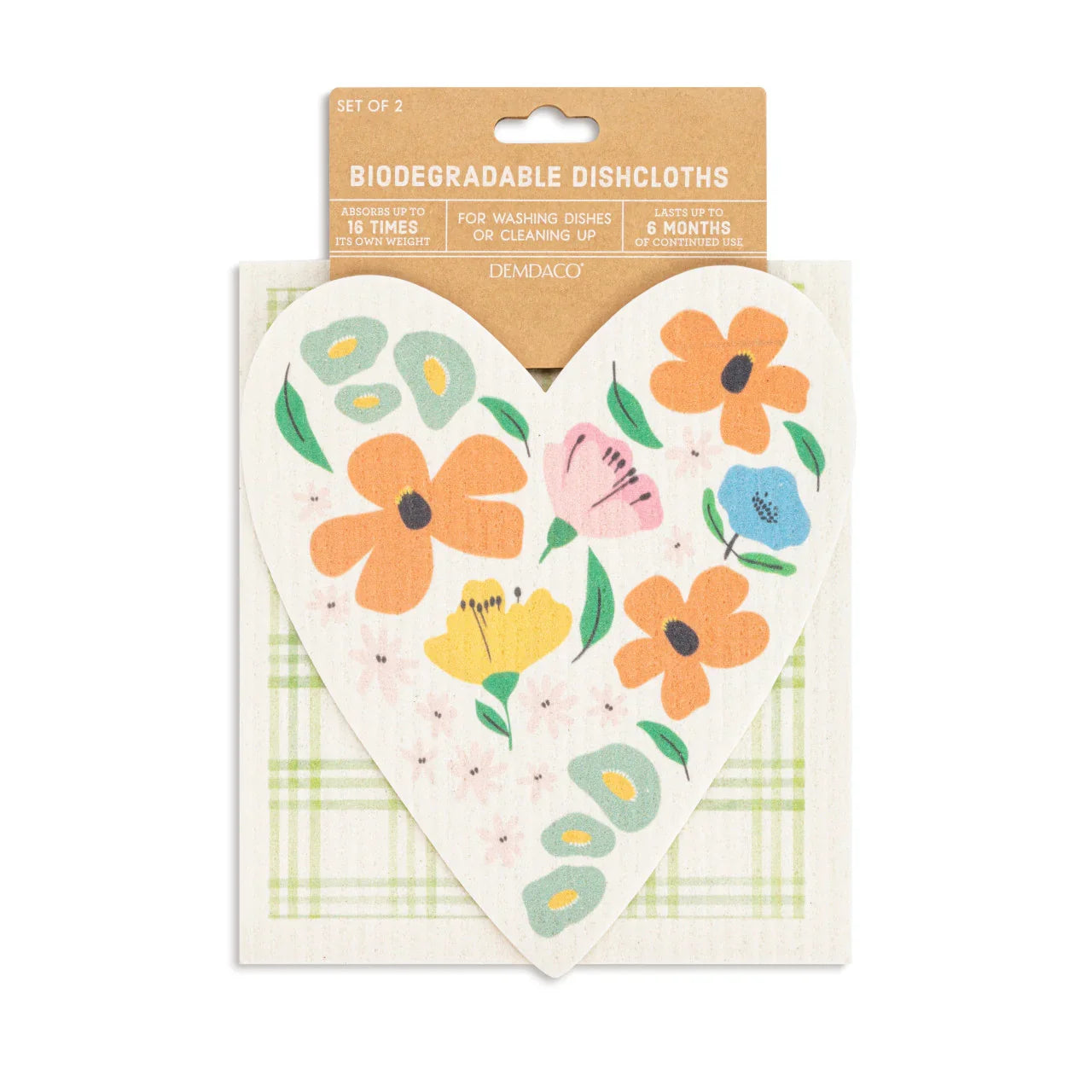Heart BioDishCloths Green Plaid - Marcel’s Culinary Experience