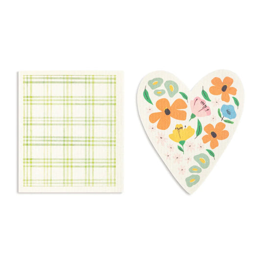 Heart BioDishCloths Green Plaid - Marcel’s Culinary Experience