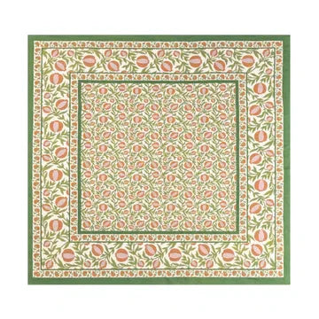 Couleur Nature Grenadine Orange & Green Tablecloth 59"x59" - Marcel’s Culinary Experience