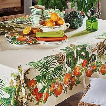 Garnier Thiebaut Vintage Garden Natural Tablecloth 61x89 - Marcel’s Culinary Experience