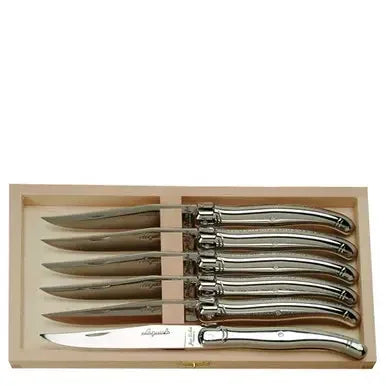 Jean Dubost 6 Stainless Steel Steak Knives in Box - Marcel’s Culinary Experience