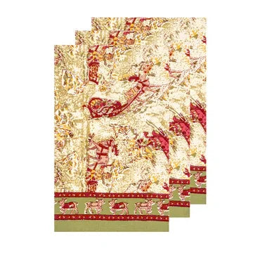 Couleur Nature Renne Red & Green Tea Towel - Marcel’s Culinary Experience