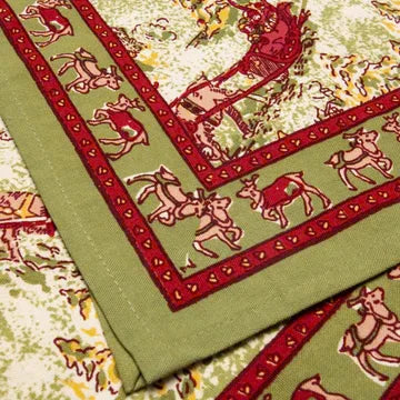 Couleur Nature Renne Reindeer Red & Green Runner 16"x90" - Marcel’s Culinary Experience