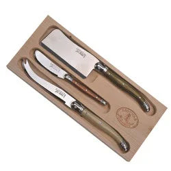 Jean Dubost 3 Pc Cheese Set with Mineral Colored handles - Marcel’s Culinary Experience
