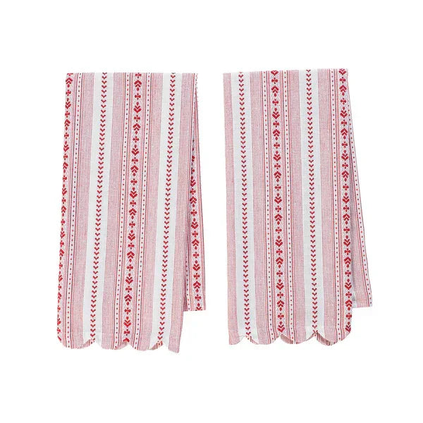 Juliska Villa Stripe Kitchen Towel Set/2 - Ruby - Marcel’s Culinary Experience