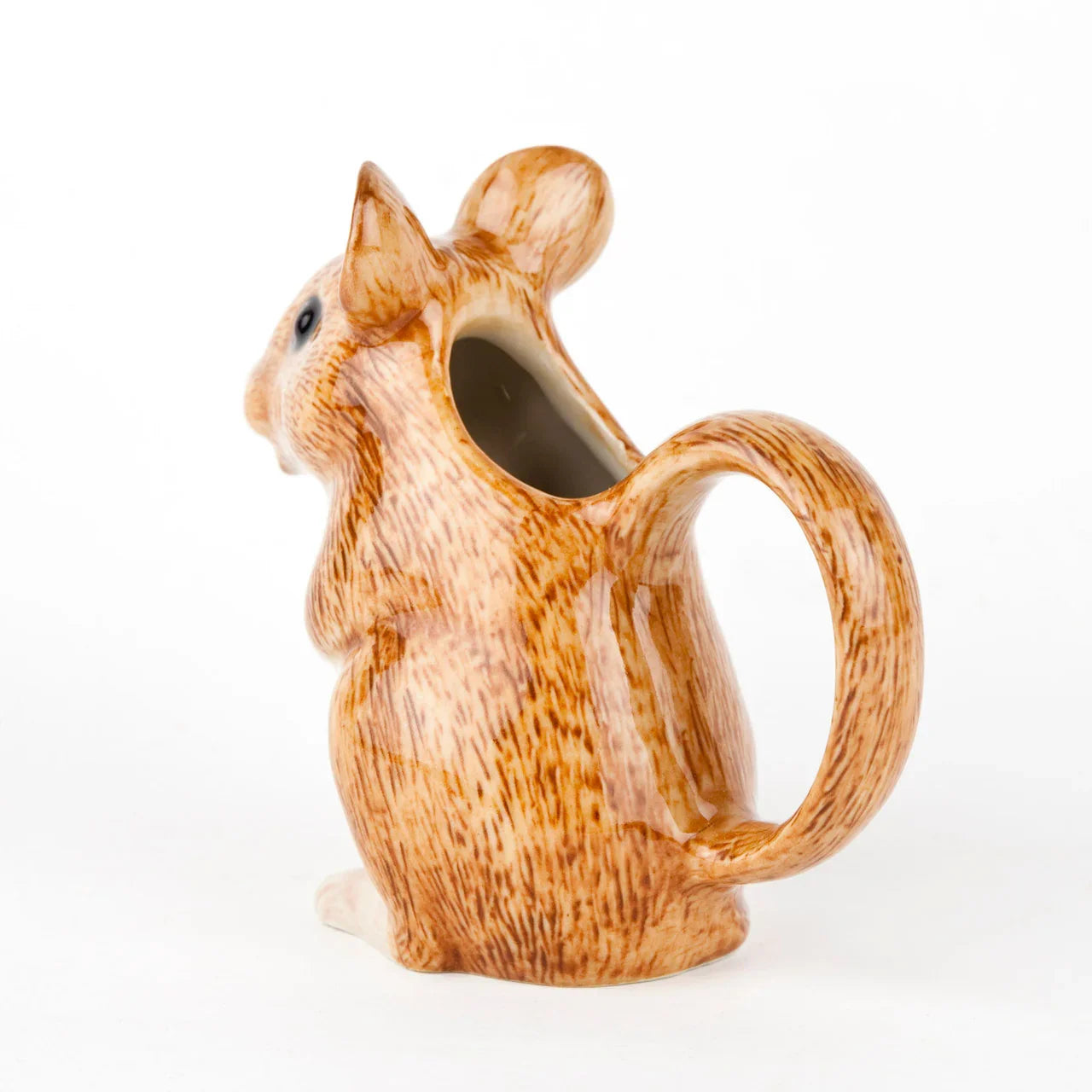 Quail Ceramics Wood Mouse Jug - Handpainted Stoneware Animal