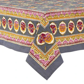 Couleur Nature French Tablecloth Pansy Red & Grey 59"x86" - Marcel’s Culinary Experience