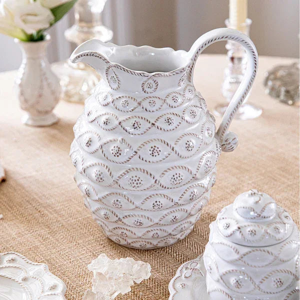 Juliska Jardins du Monde Ceramic Pitcher - Whitewash - Marcel’s Culinary Experience