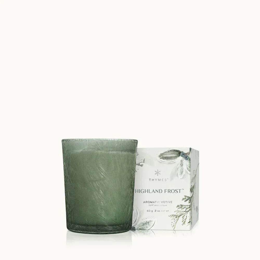 Thymes Highland Frost Boxed Votive Candle 2oz - Marcel’s Culinary Experience