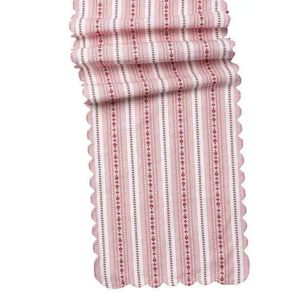 Juliska Villa Stripe 18" x 90" Table Runner - Ruby - Marcel’s Culinary Experience