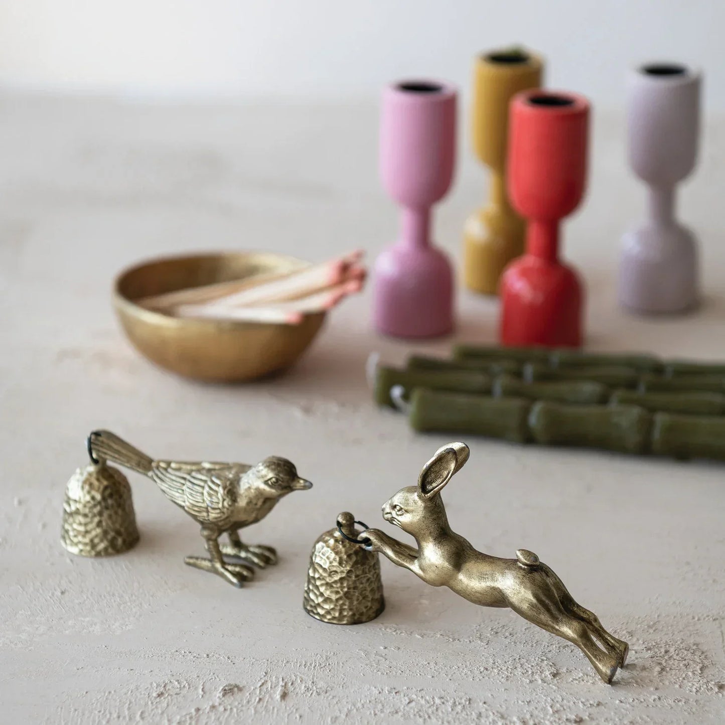 Pewter Rabbit Shaped Candle Snuffer, Antique Gold Finish