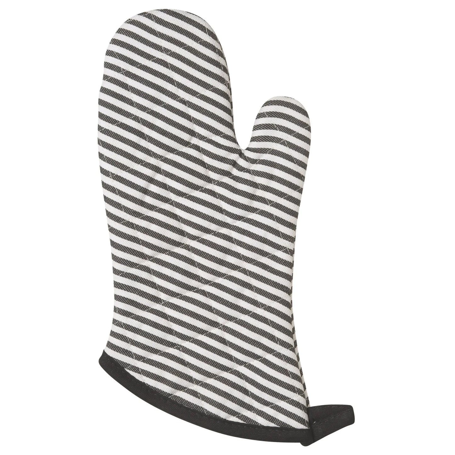 Superior Black Narrow Stripe Oven Mitt - Marcel’s Culinary Experience