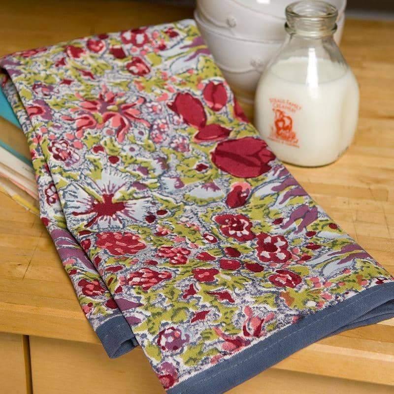 Couleur Nature Jardin Kitchen Towel Red & Grey - Marcel’s Culinary Experience