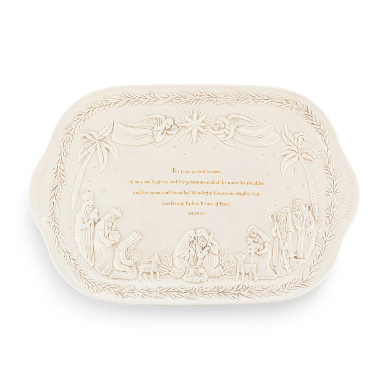 Christmas Journey Ceramic Nativity Serving Platter 18" x 12" - Marcel’s Culinary Experience